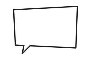 Rectangular shape speech bubble. Rectangular text frame in line style. vector