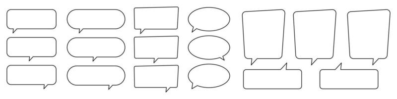Collection of line speech bubble, line speech balloon, chat bubble. vector