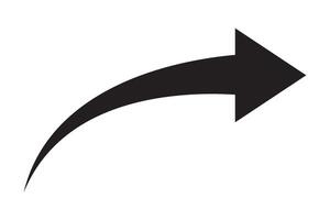 Curved arrow icon, Curved arrow sign. vector