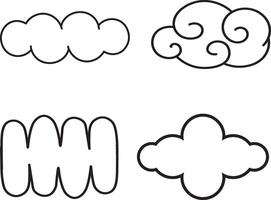 cloud set collection skecth draw style illustration - simply design vector