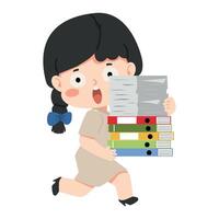 Teacher running while holding a folder vector