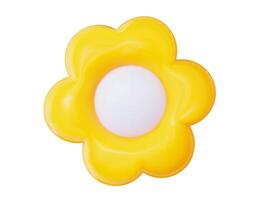 3D cute yellow inflatable flower isolated on a white background. vector