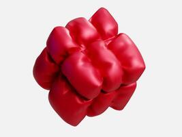 3D soft red cube with pillow texture vector