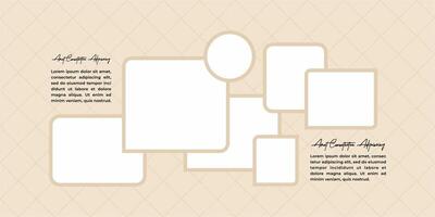 Design Pictures or photos frame collage, page grid layout abstract photo frames and digital photo wall vector