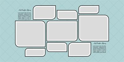 design photos frame collage and digital photo wall vector