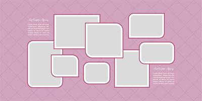 Blank Collage photo frames set with text vector