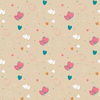 seamless background with little hearts vector