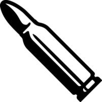 black silhouette of a bullet with a casing or cartridge without background vector