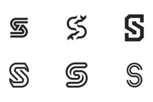 a set of six different letters that are made up of different shapes vector