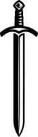 black and white silhouette of a sword without background vector
