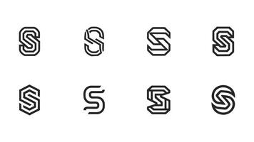 a set of s letters that are made up of a curved shape vector