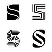 four different letter s logos, each with a different design vector