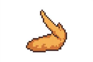 Pixel art of fried chicken. Chicken wing pixel. vector