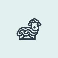 a sheep logo with a curly tail vector