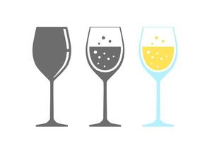 Wineglass set isolated on white background. clipart vector