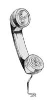 Illustration of a handset in line style vector