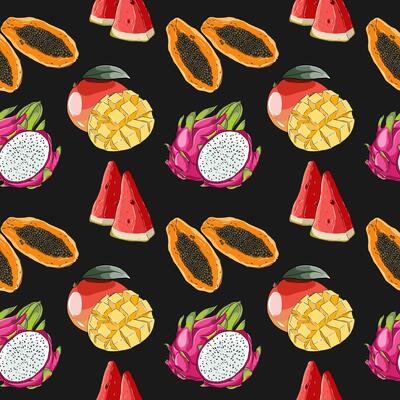 Pattern with images of cute fish