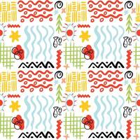 A pattern of boho-style doodle elements vector