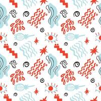 A pattern of boho-style doodle elements vector
