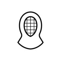 Fencing Mask Headgear Uniform Line Art Icon Design vector