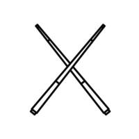 Billiard Stick Crossed Line Art Sport Icon Design vector