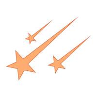 Cartoon drawing of three orange shooting stars vector