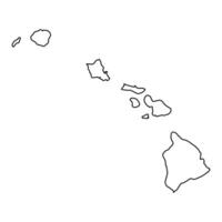 Outline Map of the Hawaiian Islands vector