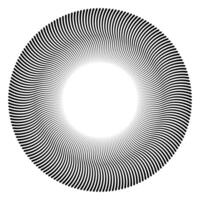 Black and white circular pattern with swirling lines vector