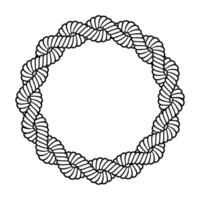 Celtic braid frame, Round braided rope pattern, Irish rope braid vector