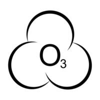 Black line drawing of the ozone molecule symbol O3 vector