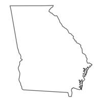 Black line drawing of the state of Georgia vector