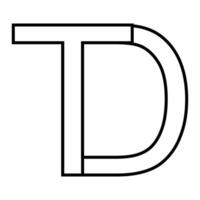 Logo sign td dt icon, double letters logotype t d vector