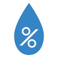 Blue water drop icon percentage symbol inside, Humidity percentage icon vector