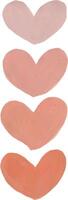 a painting of four heart shaped objects pastel colors vector
