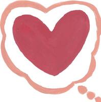 a heart shaped thought bubble with a pink outline vector