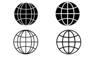 Simple Black and White Global Icons vector