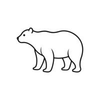 Simple Line Drawing of a Majestic Polar Bear vector