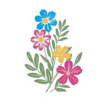 A set of flowers painted in watercolor for designer work create vector