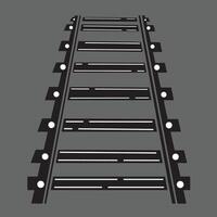flat style straight track railroad icon vector