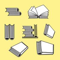 icon set of package books various positions flat style vector