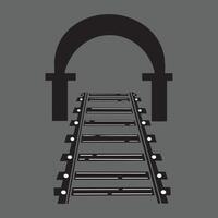 train tunnel isolated flat style design vector