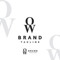 Minimalist Initial Letter O and W Logo Design. Initial O Above W Letter Logo Design. vector