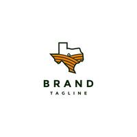 Farming Inside Texas Country Map Logo Design. Texas State Map With Farming Fields Inside Logo Design. vector