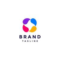 White Vortex In The Middle Of Colorful Water Swirls. Rotating Four Colorful Dews Logo Design. vector