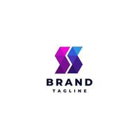 Simple Mosaic Triangle Initial SS Letter Logo Design. Initial Letter SS From Colorful Triangle Mosaic Shape Logo Design. vector