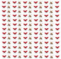 bee, ladybug as a pattern background vector