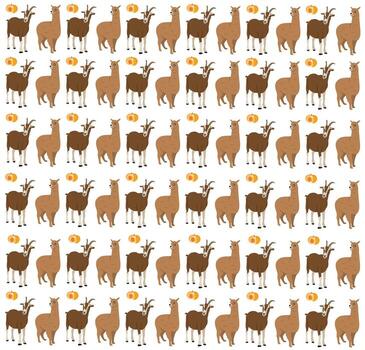 alpaca, cabra con Fruta como un modelo antecedentes vector