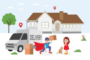 Fast and Reliable Delivery Service in Action vector