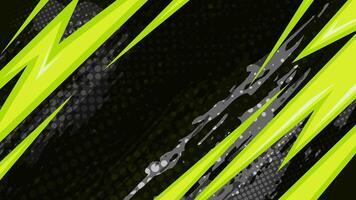 Abstract green color grunge paint splash and halftone on dark background. vector