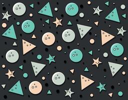 Cute Cosmic Geometric Shapes Pattern vector